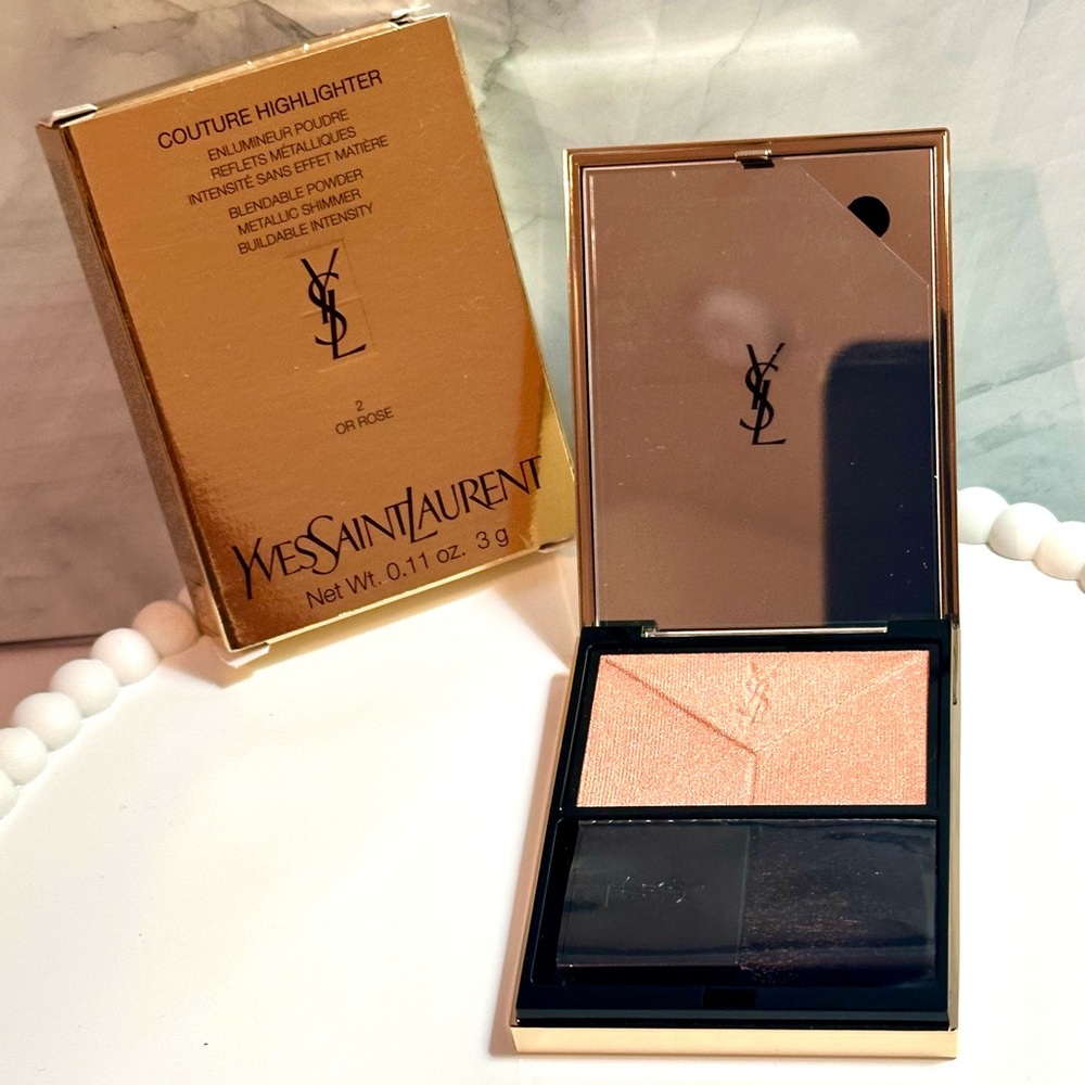 YSL- YVES SAINT LAURENT Couture Highlighter 2 OR Rose Powder NIB